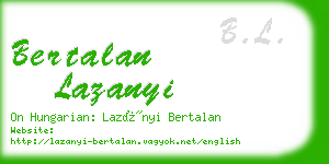 bertalan lazanyi business card